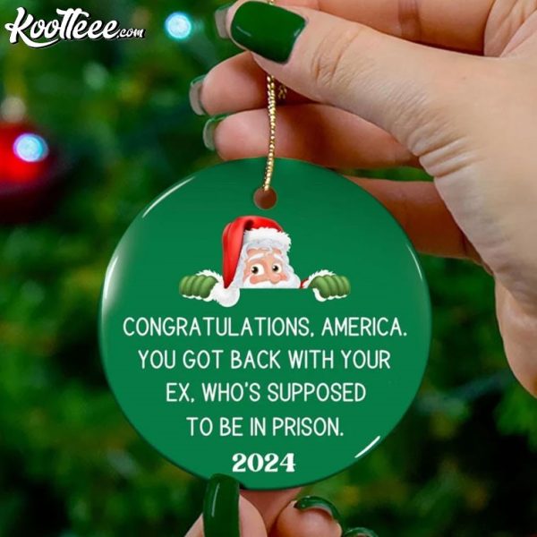 Anti Trump 2024 Political Humor Christmas Ornament