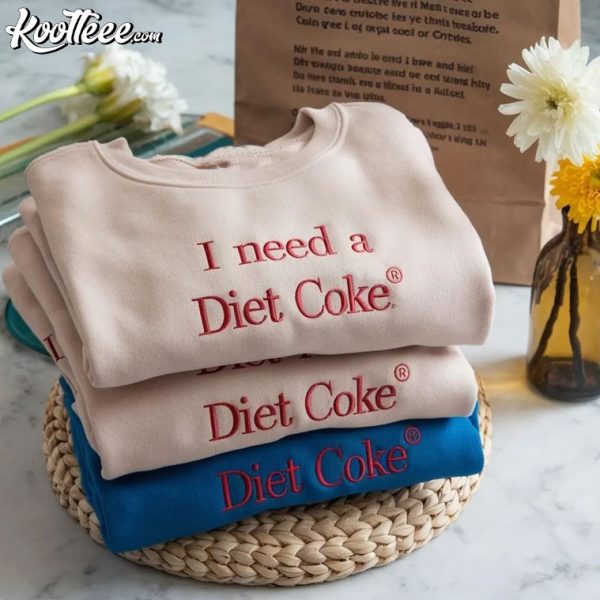 I Need A Diet Coke Embroidered Sweatshirt