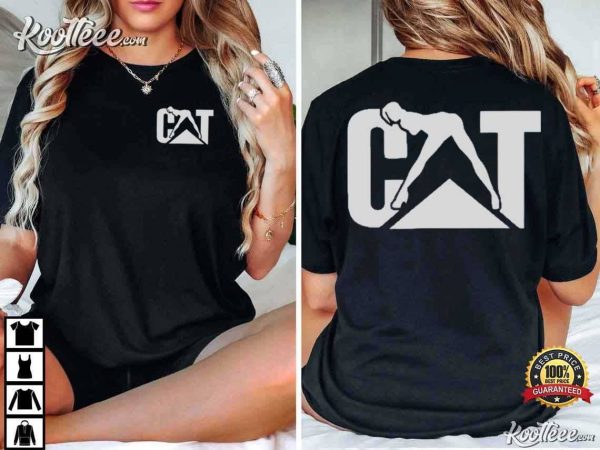 Cat Lady Cat With Woman Funny Logo T-Shirt