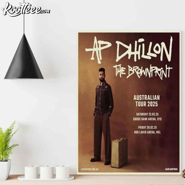 AP Dhillon The Brownprint Australia Tour 2025 Poster