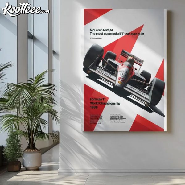 McLaren MP44 Ayrton Senna 1988 F1 Vintage Car Poster