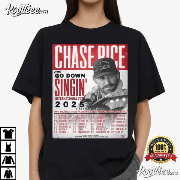 Chase Rice 2025 The Go Down Singin’ International Tour T-Shirt