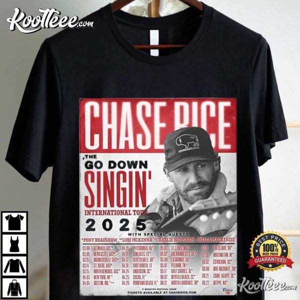 Chase Rice 2025 The Go Down Singin’ International Tour T-Shirt