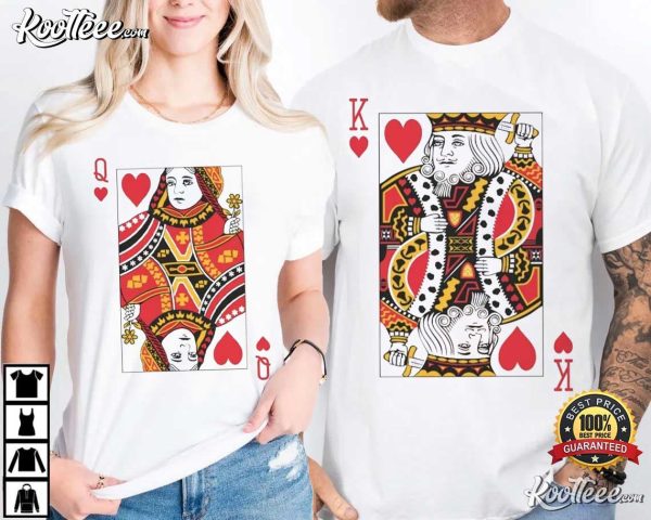 King And Queen Of Hearts His And Hers Couple Shirts