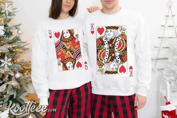 King And Queen Of Hearts His And Hers Couple Shirts