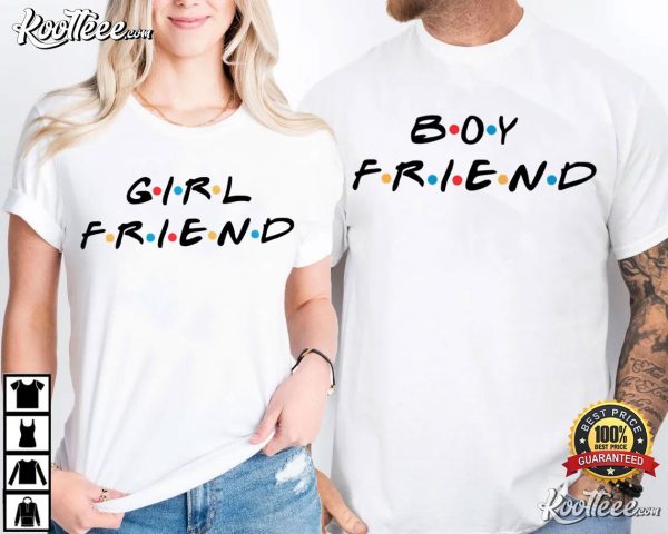 Friends Inspired Boyfriend Girlfriend Matching Couple Shirts