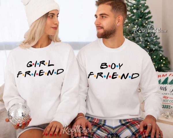 Friends Inspired Boyfriend Girlfriend Matching Couple Shirts