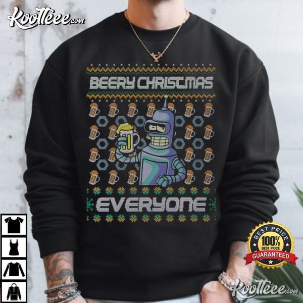 Bender Futurama Beery Christmas Everyone T-Shirt