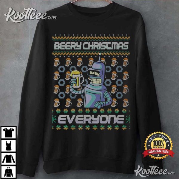 Bender Futurama Beery Christmas Everyone T-Shirt