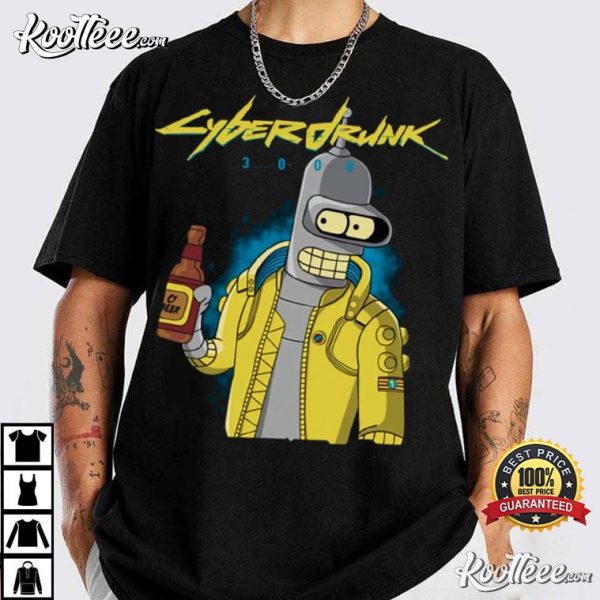 Bender Cyberdrunk Funny Drinking Futurama T-Shirt