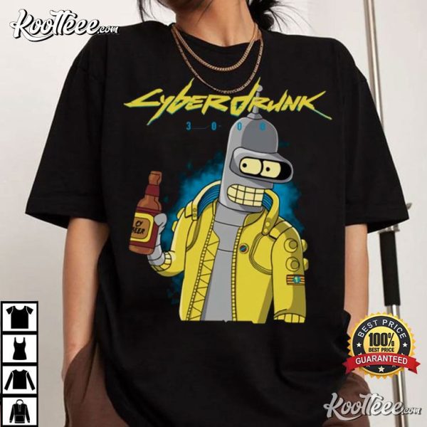 Bender Cyberdrunk Funny Drinking Futurama T-Shirt