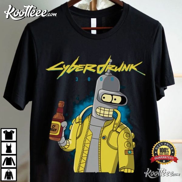 Bender Cyberdrunk Funny Drinking Futurama T-Shirt