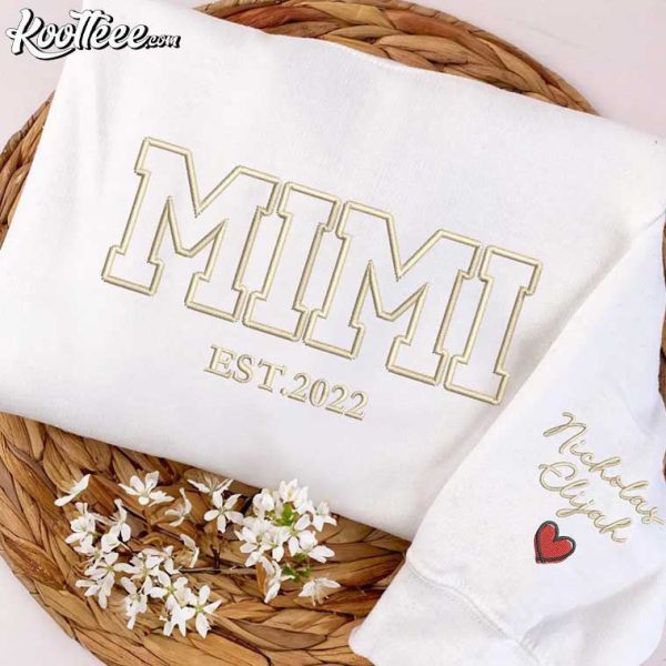 Mimi Custom Gift For Grandma Embroidered Sweatshirt