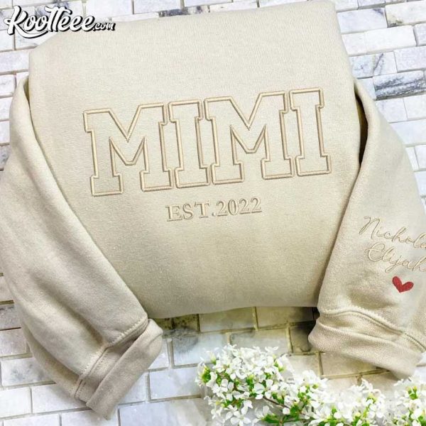 Mimi Custom Gift For Grandma Embroidered Sweatshirt