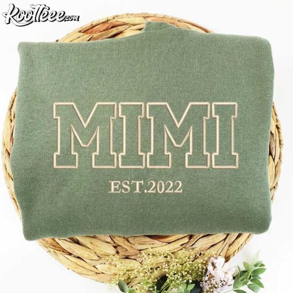 Mimi Custom Gift For Grandma Embroidered Sweatshirt