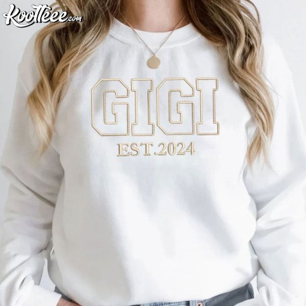 Gigi Custom Grandma Gift Embroidered Sweatshirt