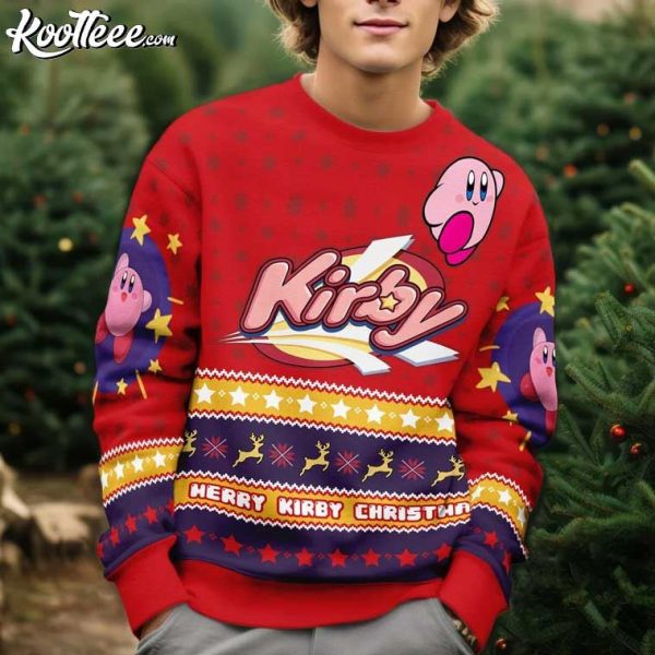 Merry Kirby Christmas Video Game Ugly Sweater