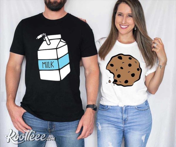 Milk And Cookies Couple Food Matching Shirts