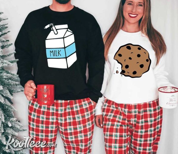 Milk And Cookies Couple Food Matching Shirts