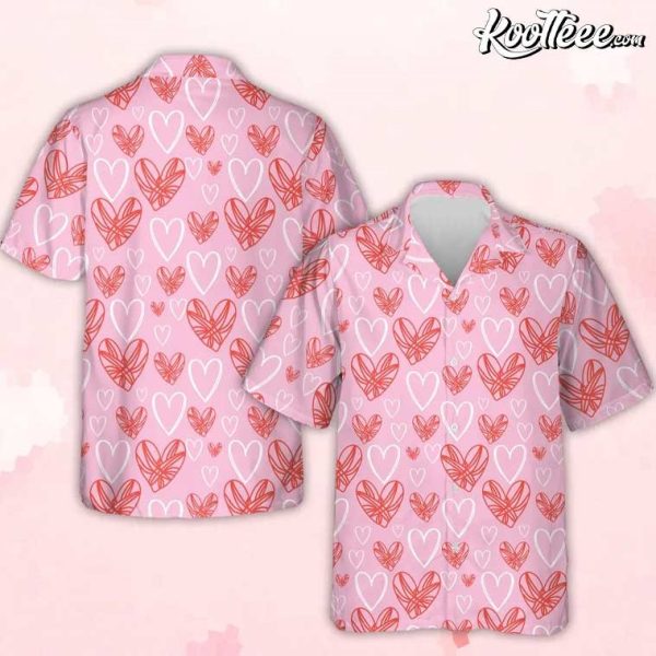 Heart Pattern Valentine’s Day Gift Hawaiian Shirt