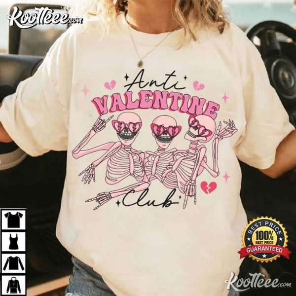 Anti Valentine Club Funny Valentine’s Day T-Shirt