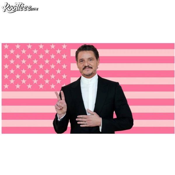 Pedro Pascal Pink American Flag