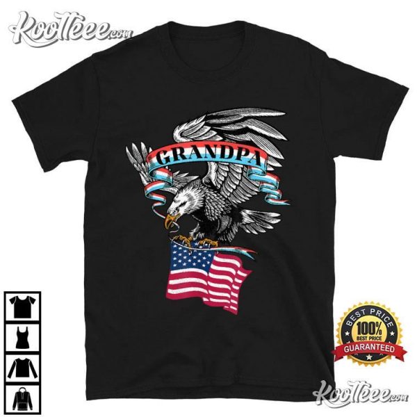 Grandpa American Flag USA Eagle T-Shirt