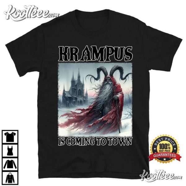 Krampus Is Coming To Town Christmas Horror T-Shirt