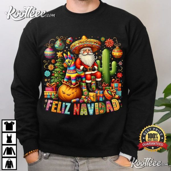 Feliz Navidad Mexican Christmas Santa T-Shirt