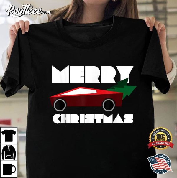 Tesla Red Cybertruck Pickup Christmas Tree T-Shirt