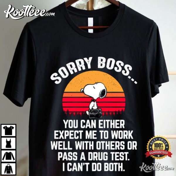 Snoopy Sorry Boss You Can Either Expect Me To Work Well With Others T-Shirt