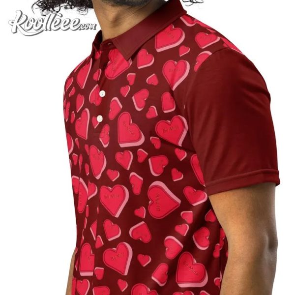 Valentines Day Candy Hearts Be Mine Polo Shirt