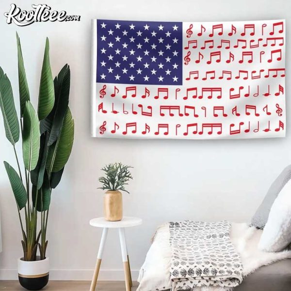 Musical Note Stripes American Flag