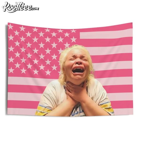 Trisha Paytas Pink American Flag Wall Tapestry