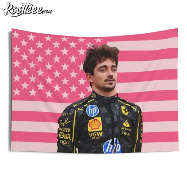 Charles Leclerc Pink American Flag Tapestry