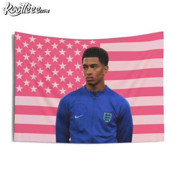 Jude Bellingham Real Madrid Pink American Flag Tapestry