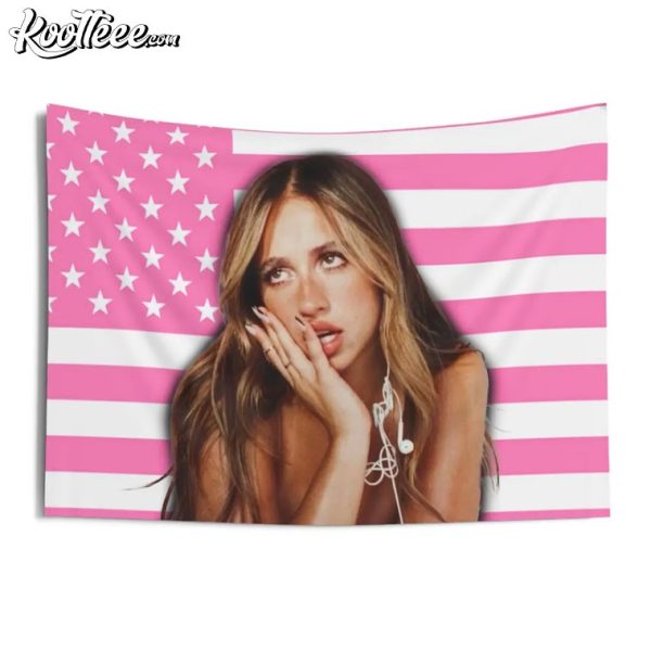 Tate McRae Gift For Tatertots Pink American Flag Tapestry