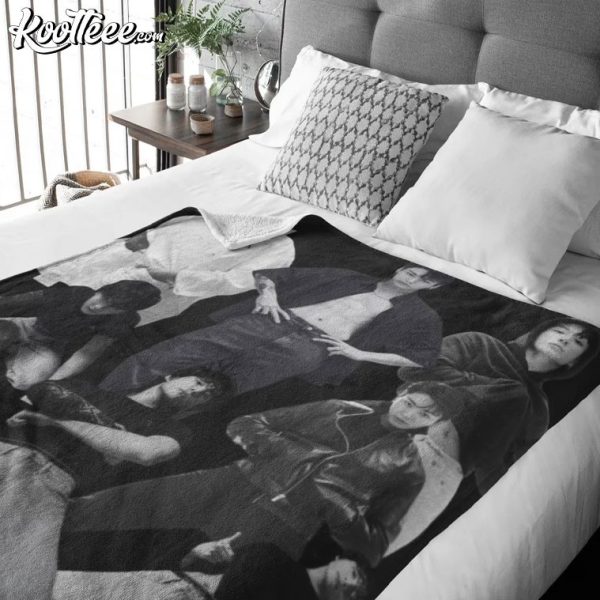 BTS Jungkook Black And White Fleece Blanket