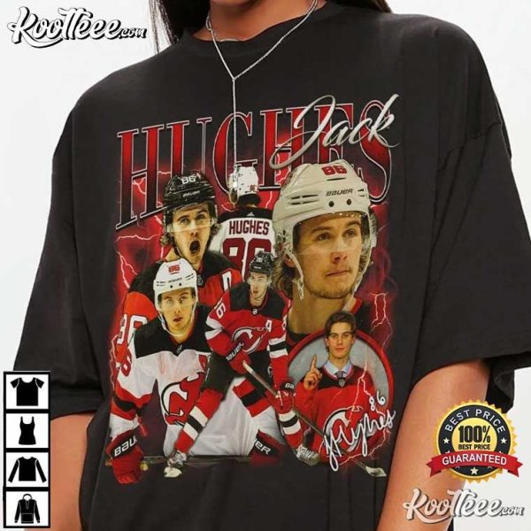 Jack Hughes New Jersey Devils Hockey Vintage T-Shirt