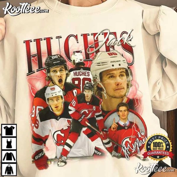 Jack Hughes New Jersey Devils Hockey Vintage T-Shirt