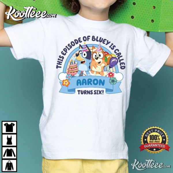 Custom Birthday Boy Bluey Gift For Son T-Shirt