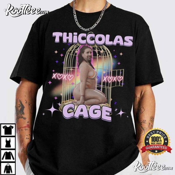 Thiccolas Cage Nicolas Cage Funny Meme T-Shirt