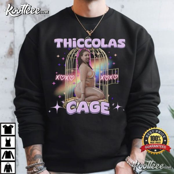 Thiccolas Cage Nicolas Cage Funny Meme T-Shirt