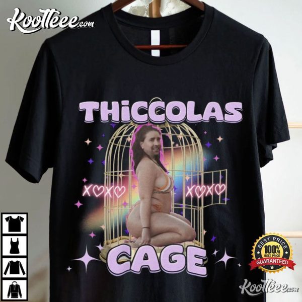 Thiccolas Cage Nicolas Cage Funny Meme T-Shirt