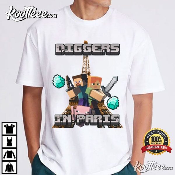 Diggers In Paris Minecraft Meme T-Shirt