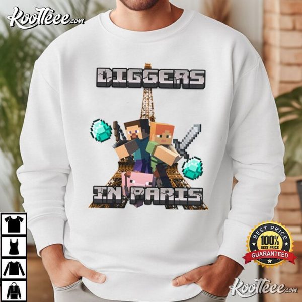 Diggers In Paris Minecraft Meme T-Shirt