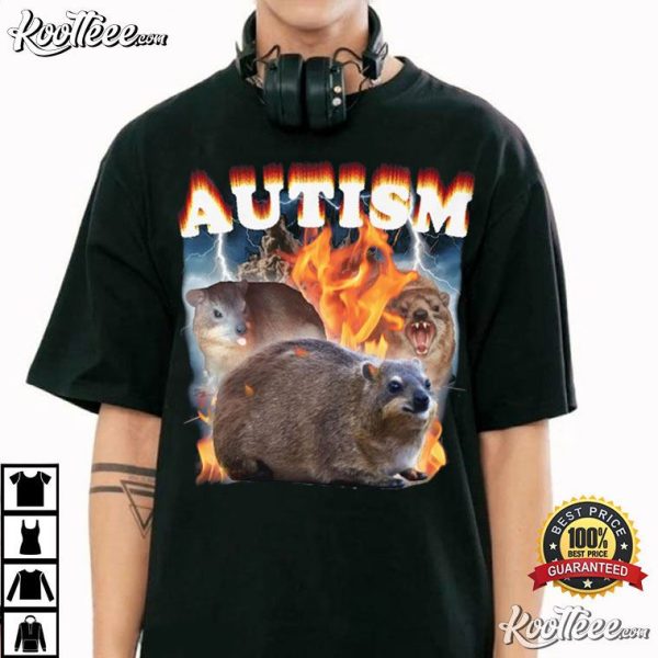 Autism Funny Hyrax Meme Vintage T-Shirt