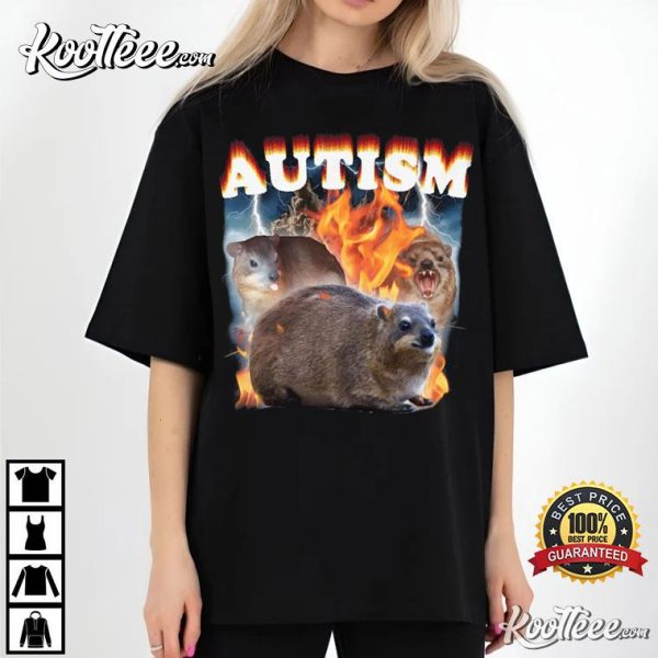 Autism Funny Hyrax Meme Vintage T-Shirt