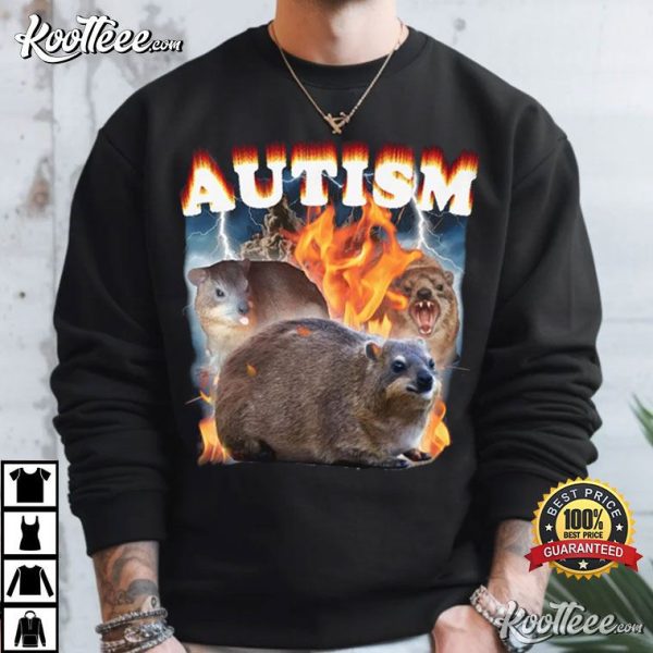 Autism Funny Hyrax Meme Vintage T-Shirt