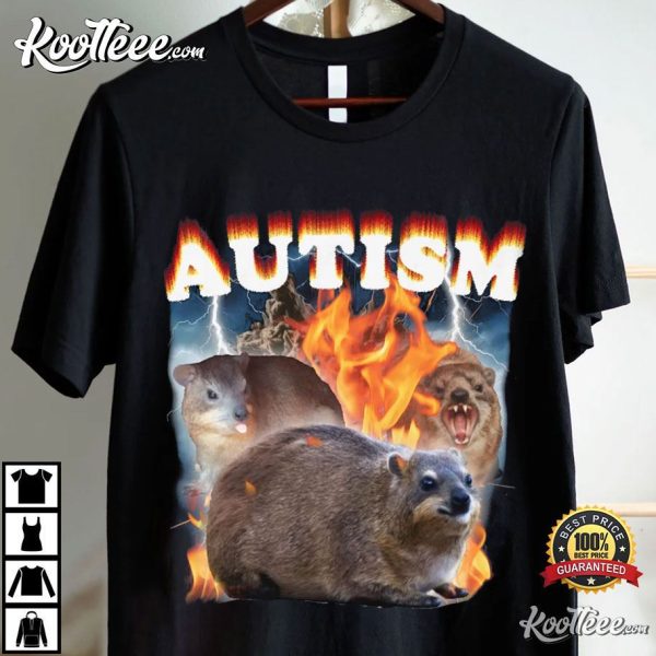 Autism Funny Hyrax Meme Vintage T-Shirt